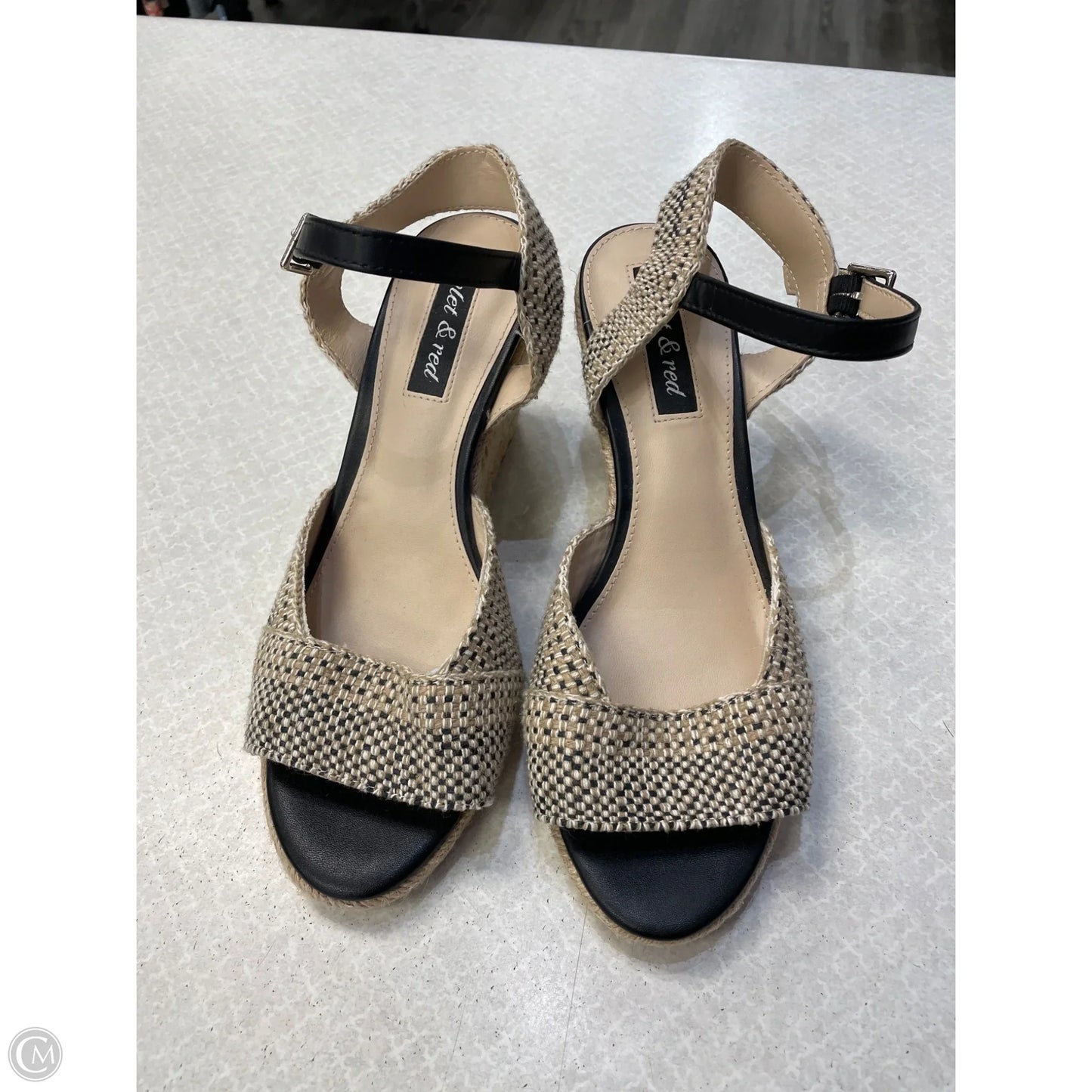 Shoes Heels Wedge By Clothes Mentor In Tan, Size: 8.5