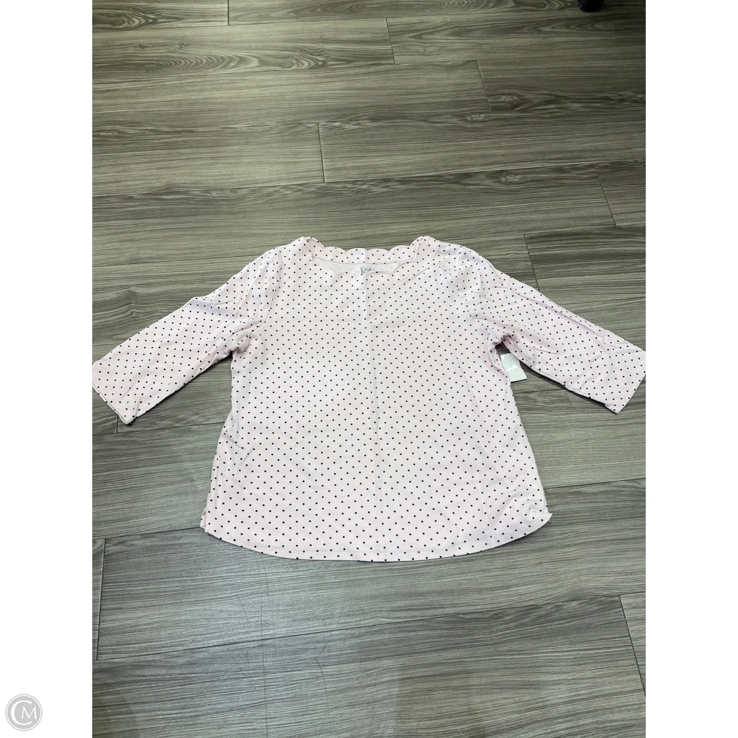 Top 3/4 Sleeve By Croft And Barrow In Pink, Size: Xl