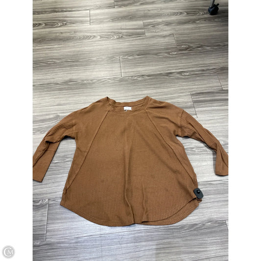 Top Long Sleeve By Maurices In Brown, Size: 1x