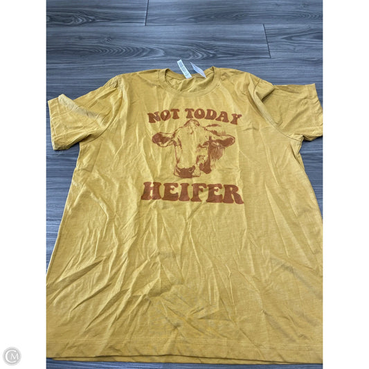 Top Short Sleeve By Bella + Canvas In Yellow, Size: Xl