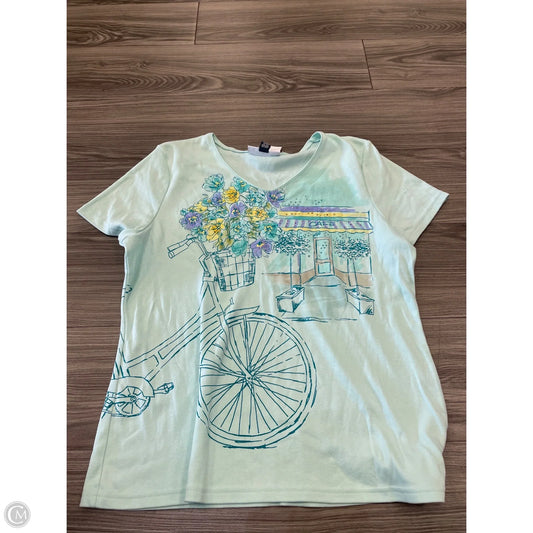 Top Short Sleeve By Karen Scott In Teal, Size: Xl