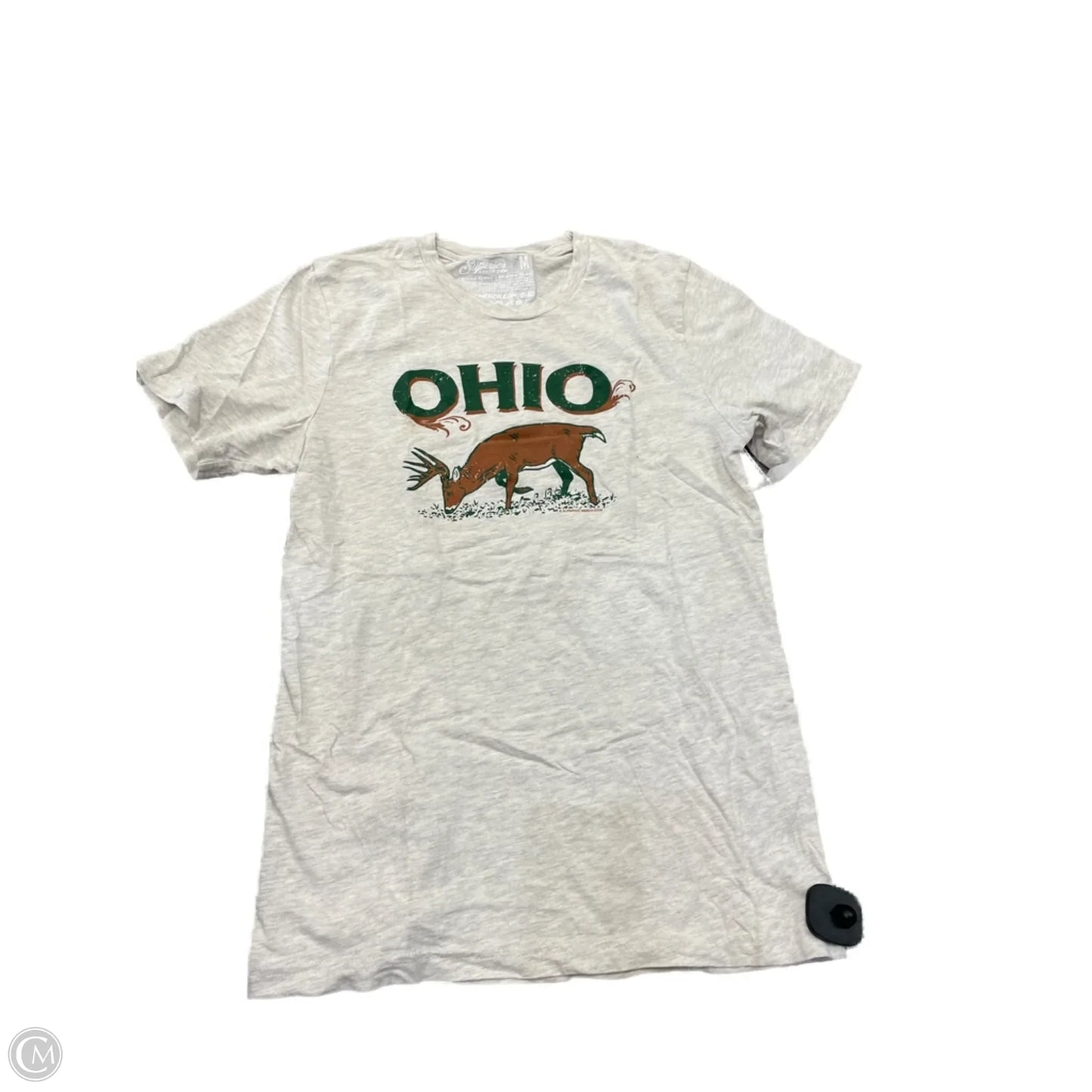 Top Short Sleeve By Clothes Mentor In Cream, Size: M