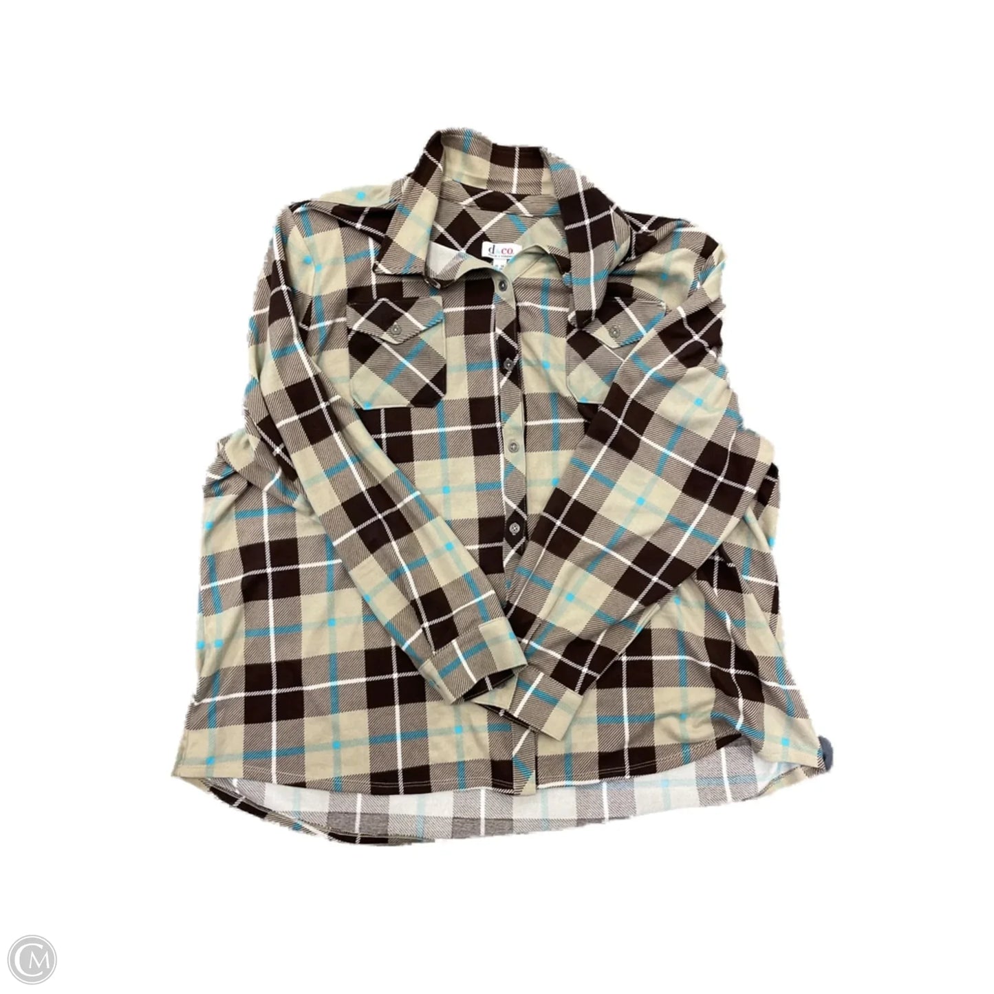 Jacket Shirt By Denim And Company In Plaid Pattern, Size: 3x
