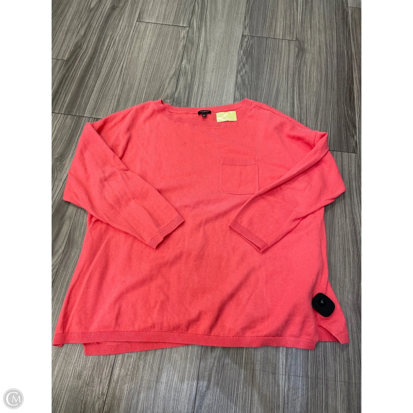 Top Long Sleeve Basic By Talbots In Coral, Size: 2x