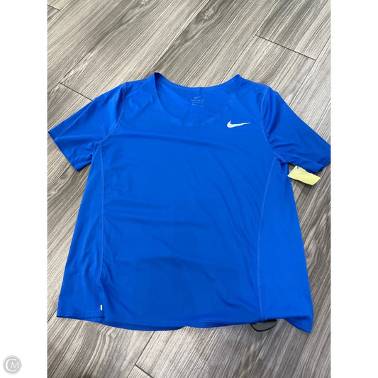 Athletic Top Short Sleeve By Nike In Blue, Size: M