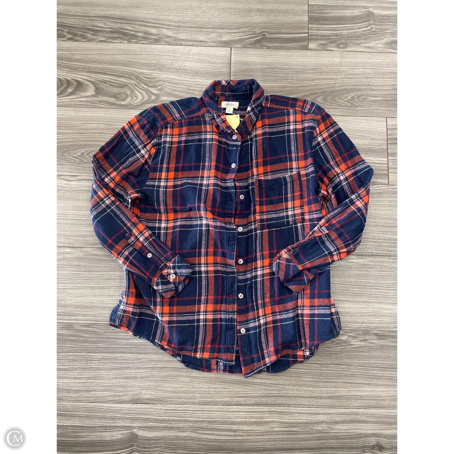 Top Long Sleeve Basic By Style And Company In Navy, Size: L