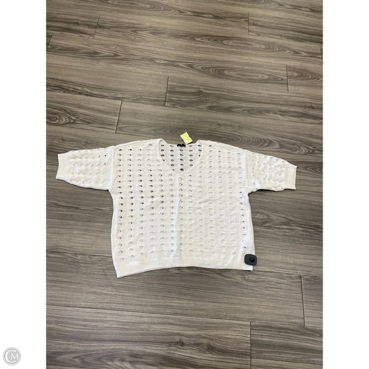 Blouse Short Sleeve By Halogen In White, Size: M