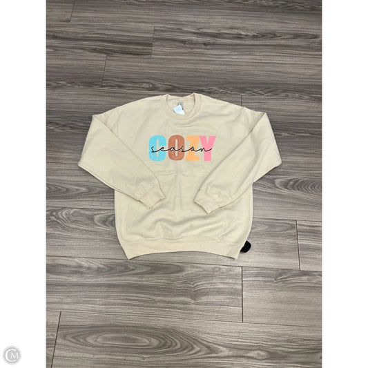 Sweatshirt Crewneck By Gildan In Tan, Size: M