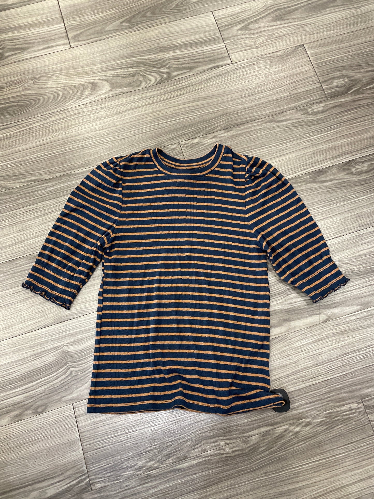 Top Short Sleeve By Lucky Brand In Striped Pattern, Size: M