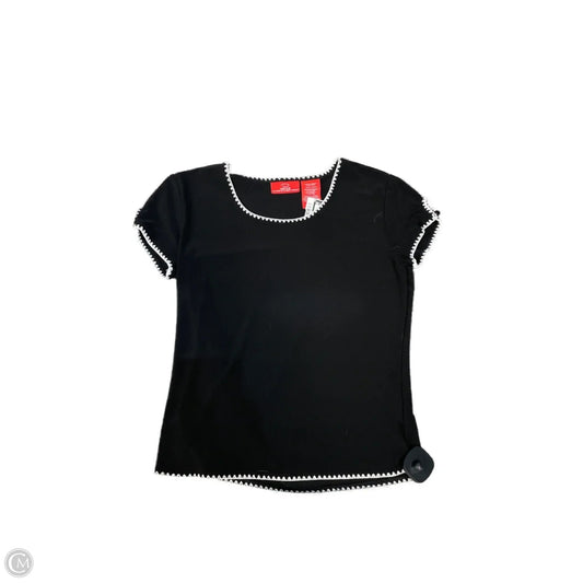 Top Short Sleeve By Oscar De La Renta In Black, Size: S