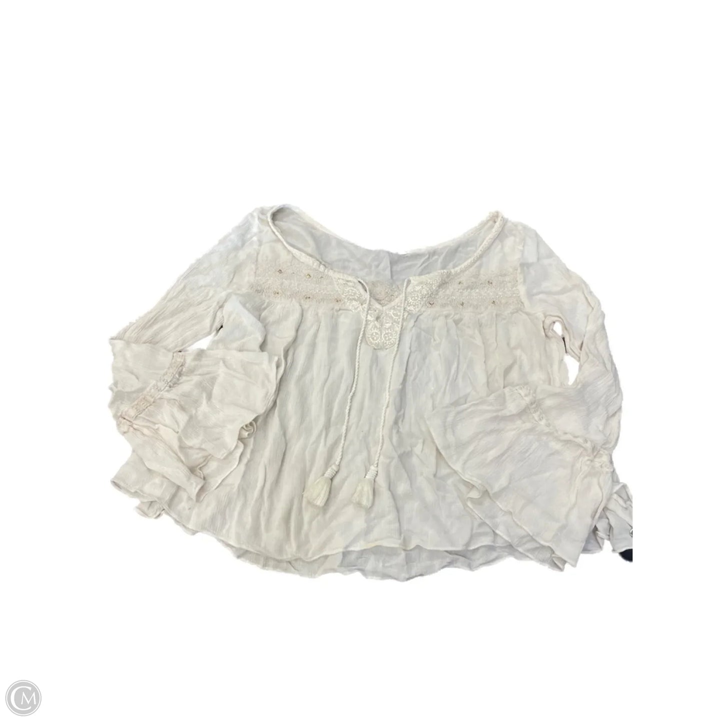 Top Long Sleeve By American Eagle In White, Size: M