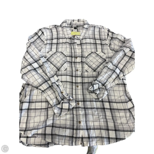 Top Long Sleeve By Universal Thread In Plaid Pattern, Size: Xxl
