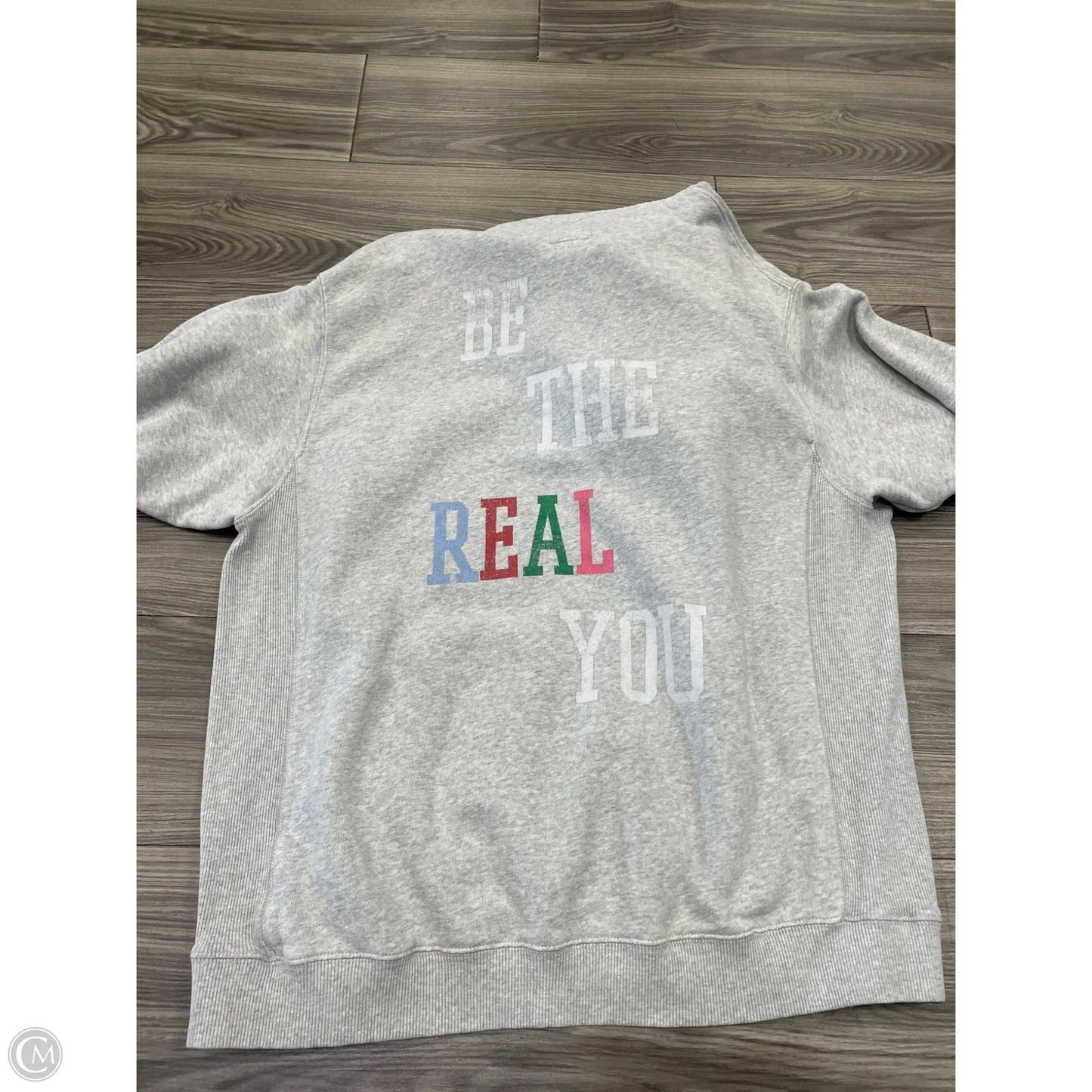 Sweatshirt Hoodie By Aerie In Grey, Size: L