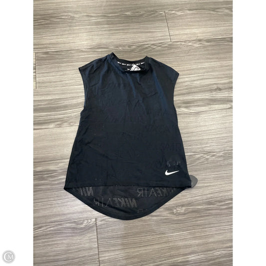 Athletic Top Short Sleeve By Nike In Black, Size: S