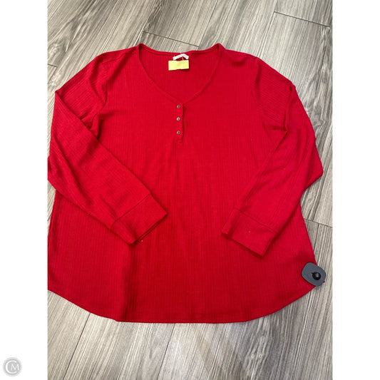 Top Long Sleeve By Maurices In Red, Size: 2x