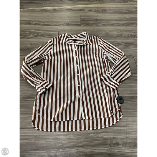 Top Long Sleeve By Talbots In Striped Pattern, Size: M
