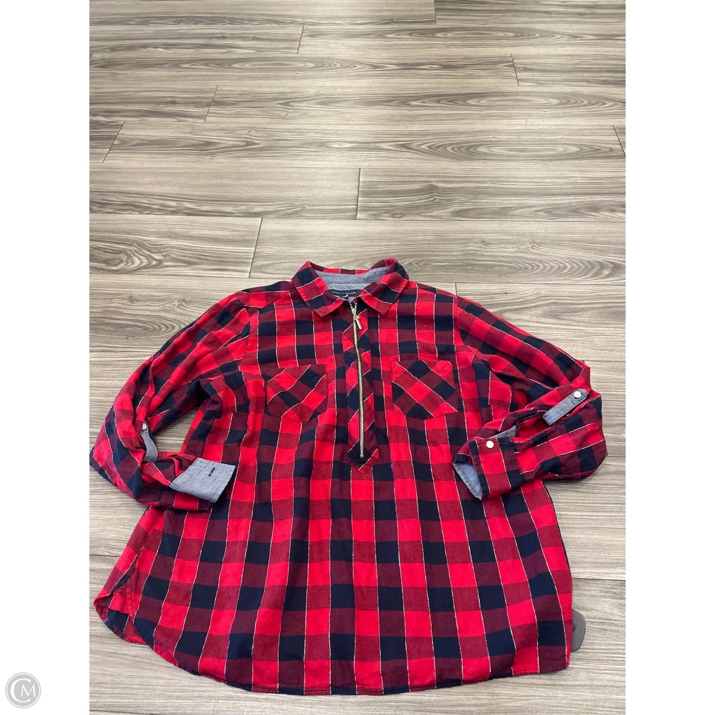 Top Long Sleeve By Tommy Hilfiger In Plaid Pattern, Size: 0x