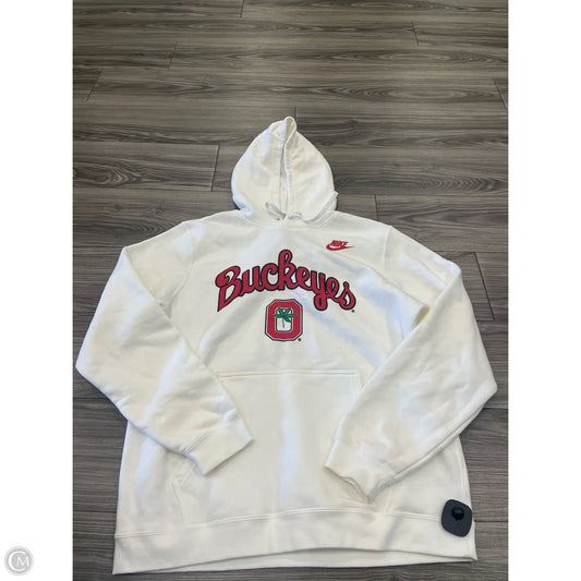 Athletic Sweatshirt Hoodie By Nike In Red & White, Size: L