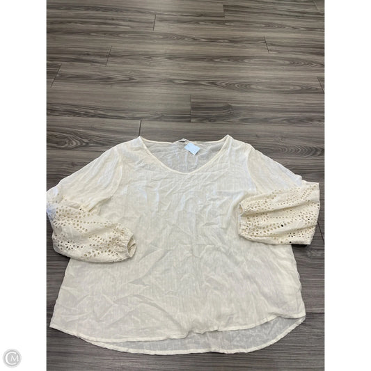 Top Long Sleeve By Maurices In Cream, Size: 2x