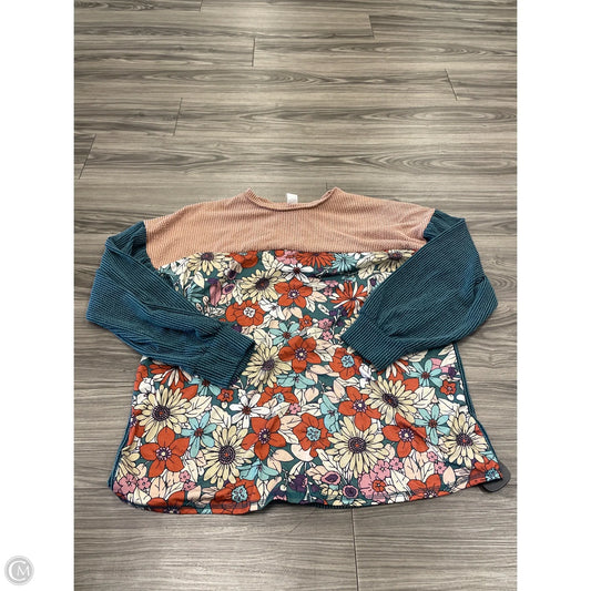 Top Long Sleeve By 7th Ray In Floral Print, Size: 2x