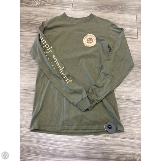 Top Long Sleeve By Simply Southern In Green, Size: S