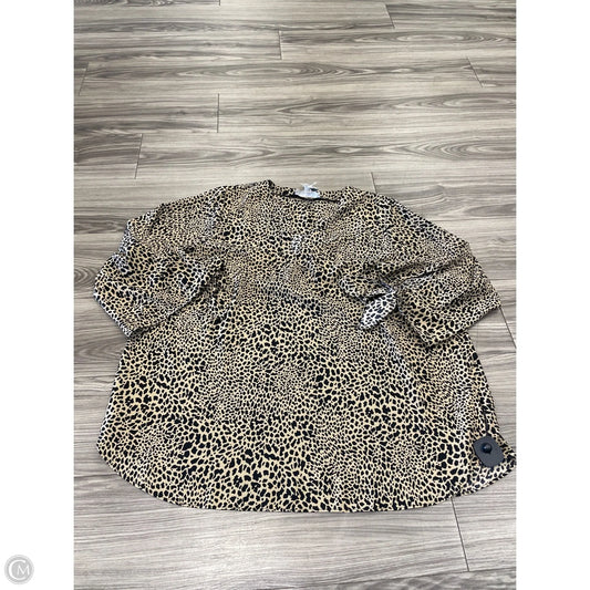 Top Long Sleeve Designer By Michael Kors In Animal Print, Size: 2x