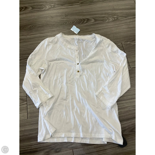 Top Long Sleeve By Talbots In White, Size: M