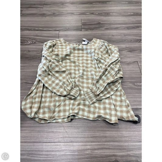 Top Long Sleeve By Ava & Viv In Plaid Pattern, Size: 3x