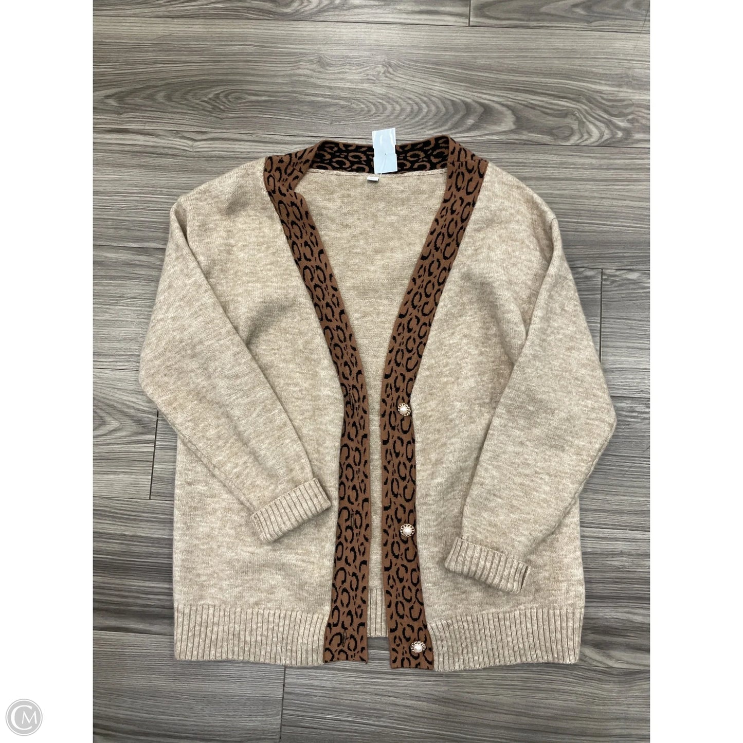 Cardigan By Clothes Mentor In Animal Print, Size: Xl