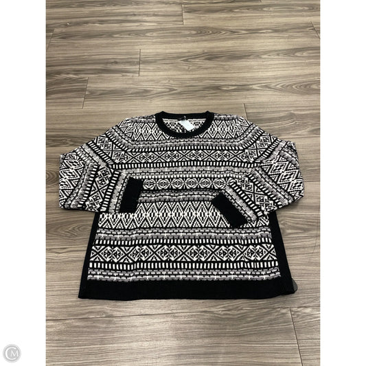 Sweater By Talbots In Black & White, Size: Xlp