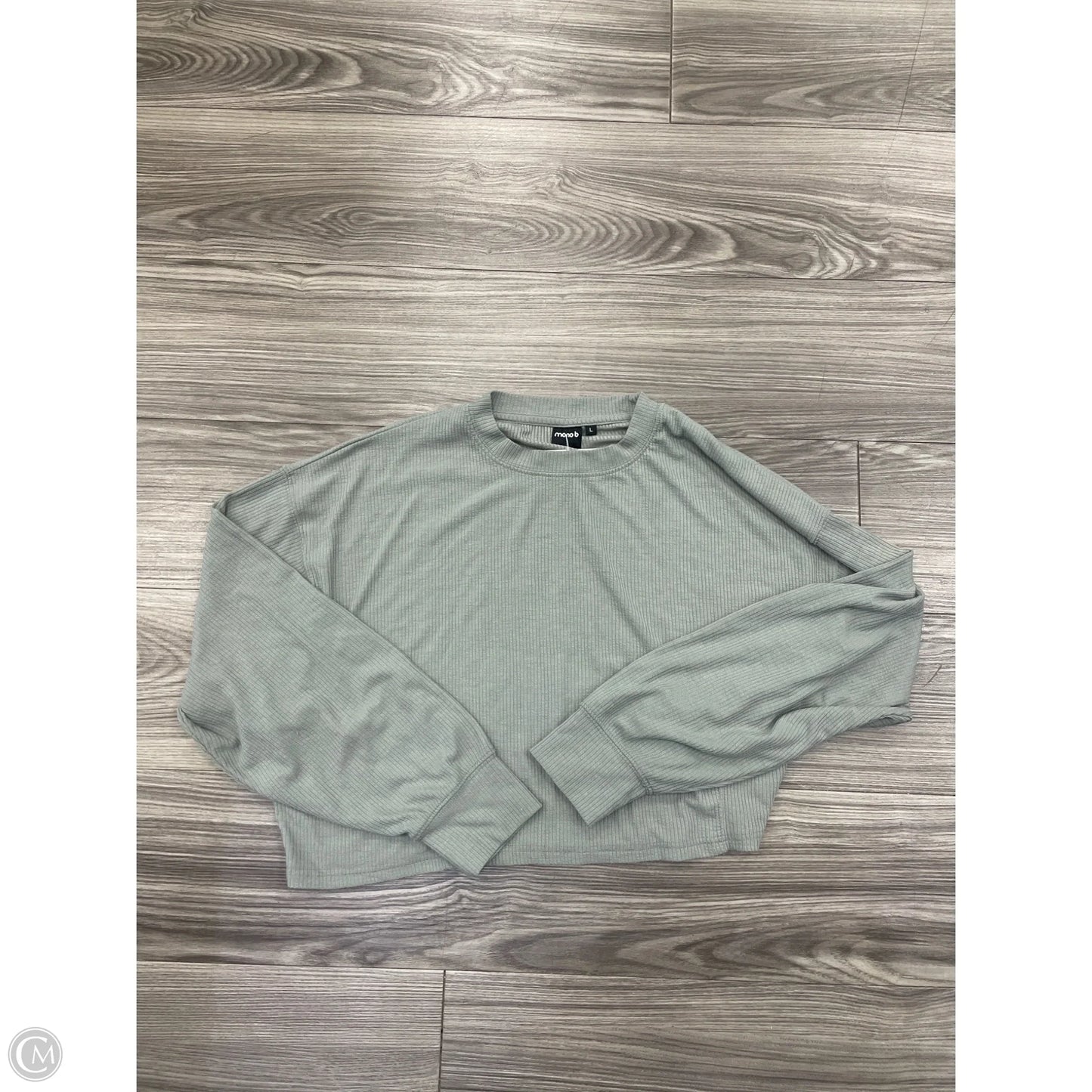 Top Long Sleeve By Mono B In Green, Size: L