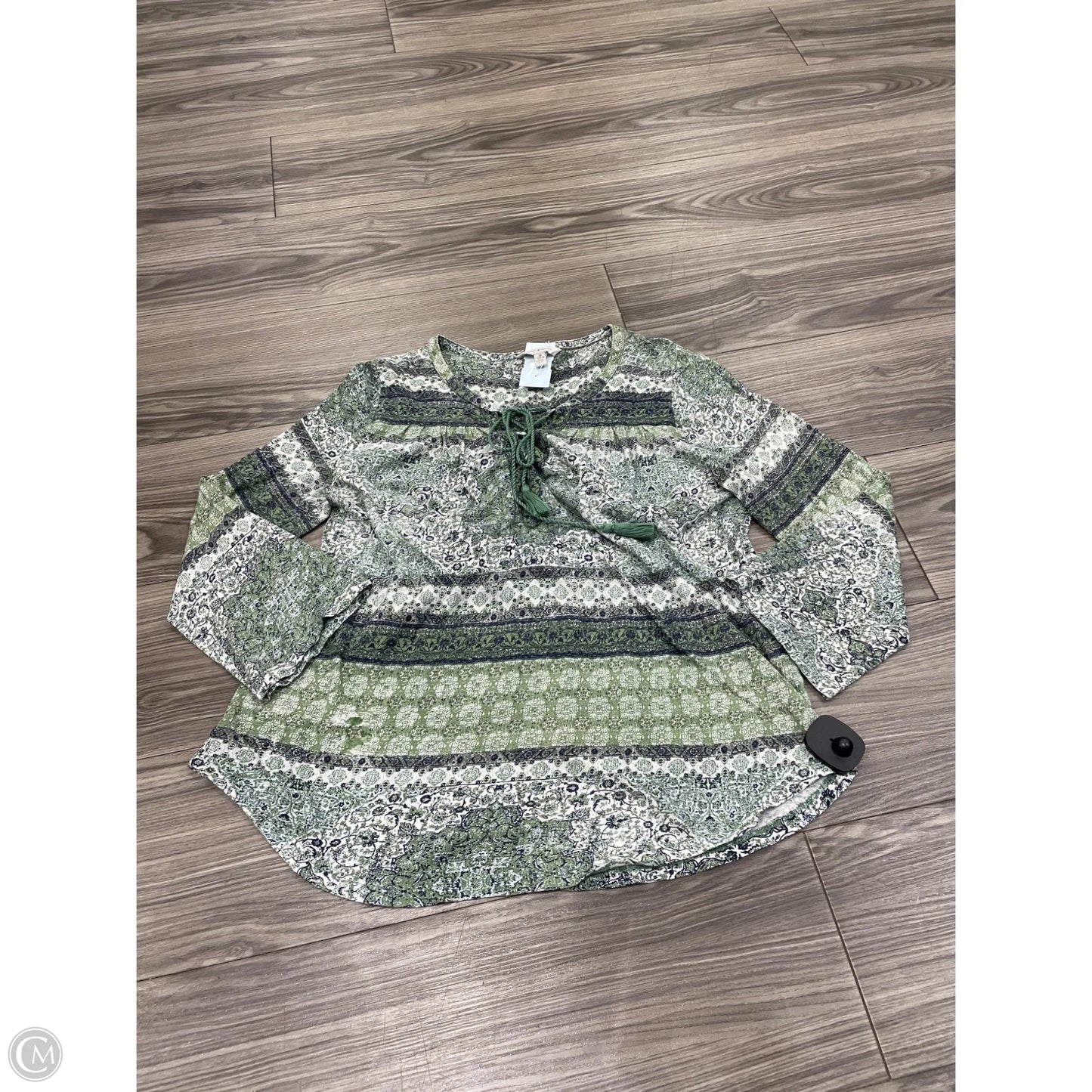 Top Long Sleeve By Lucky Brand In Green, Size: M