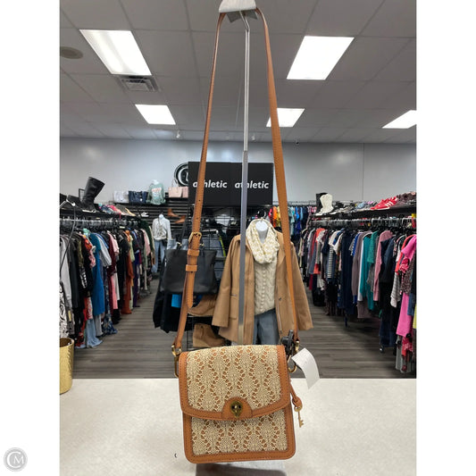 Handbag Leather By Fossil, Size: Medium