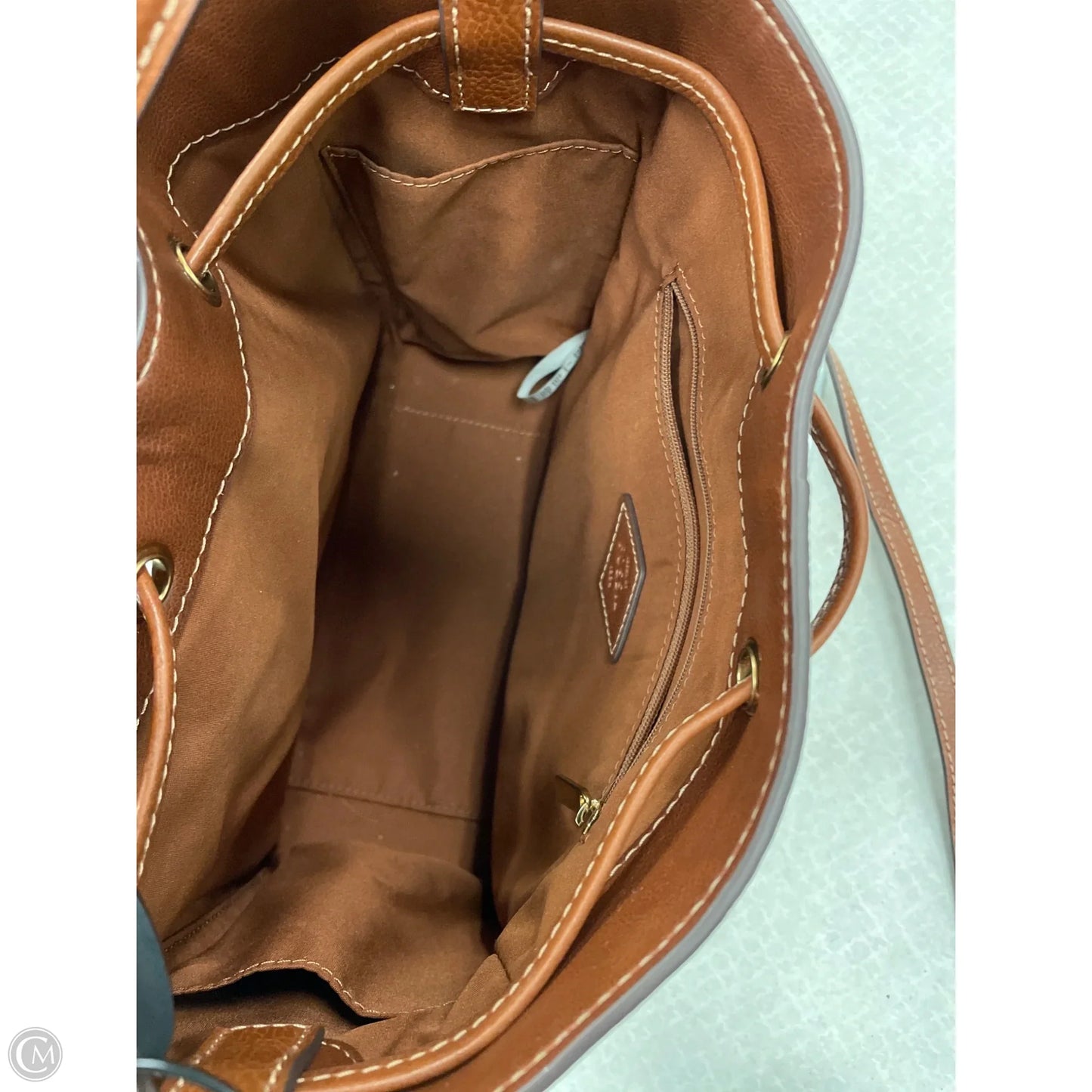 Handbag Leather By Fossil, Size: Large