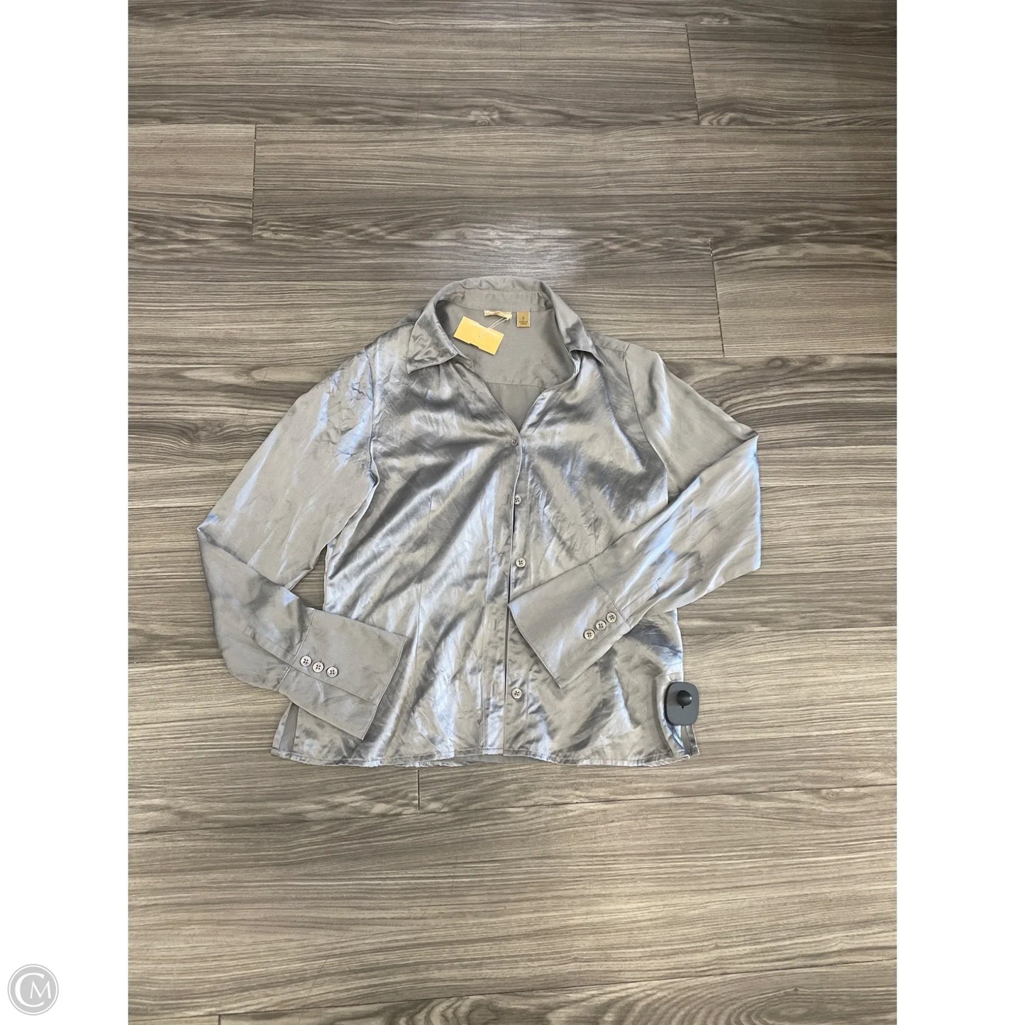 Top Long Sleeve By Caslon In Grey, Size: S