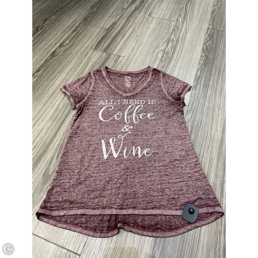 Top Short Sleeve By Clothes Mentor In Maroon, Size: S