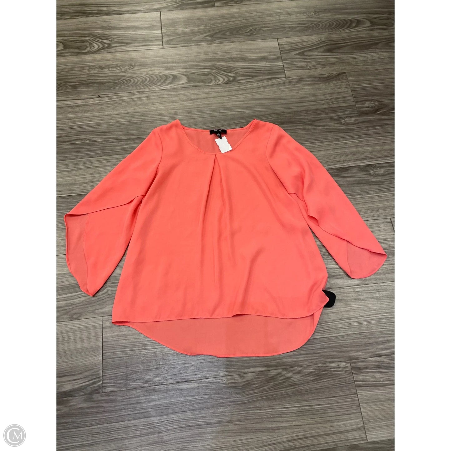 Blouse Long Sleeve By Bcx In Peach, Size: M