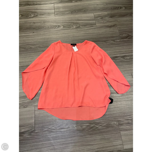 Blouse Long Sleeve By Bcx In Peach, Size: M