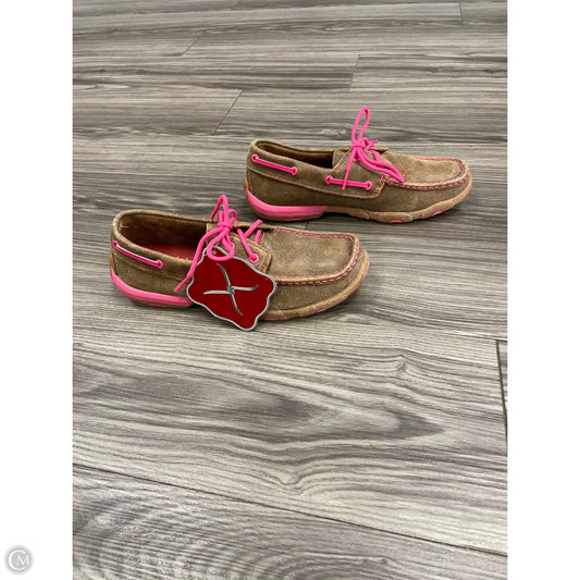 Boots Ankle Flats By Clothes Mentor In Brown & Pink, Size: 8
