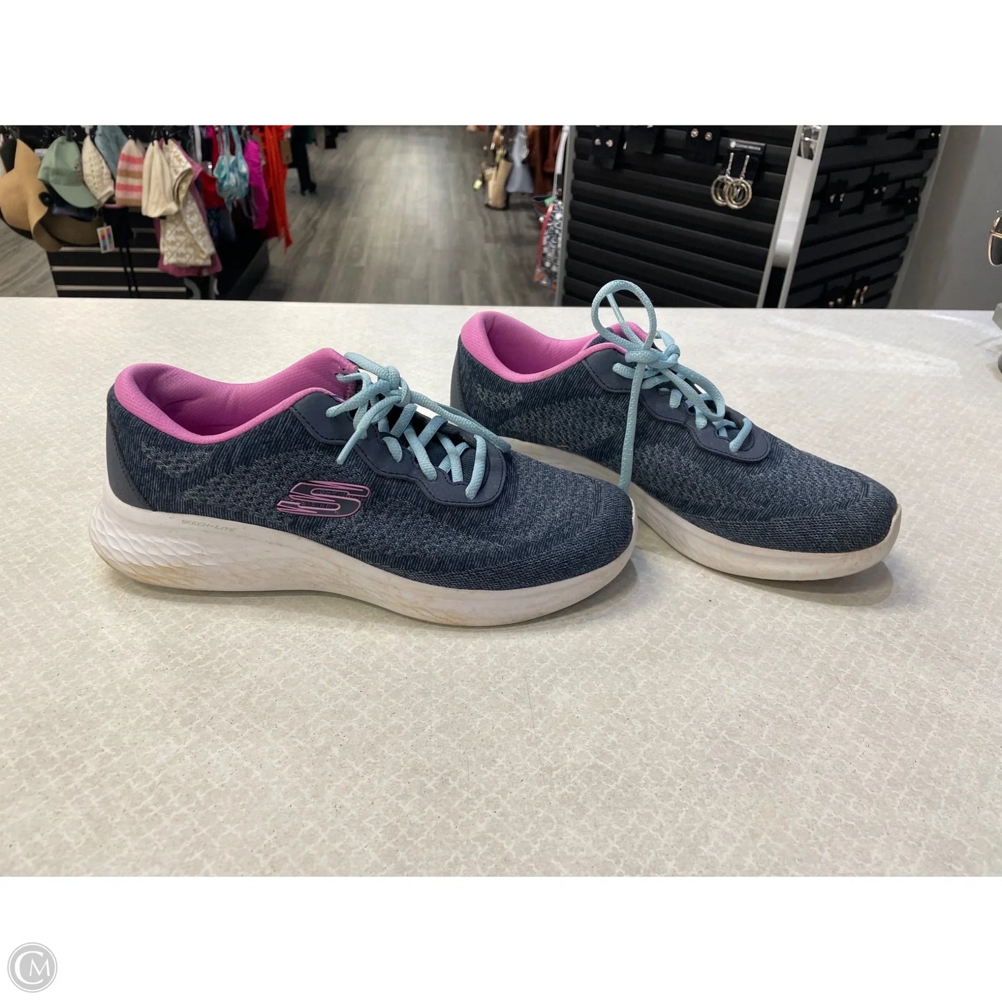 Shoes Athletic By Skechers In Blue & Pink, Size: 10