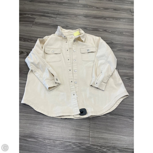 Jacket Denim By Terra & Sky In Cream, Size: 1x