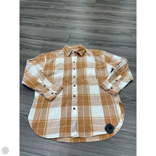 Top Long Sleeve By Universal Thread In Plaid Pattern, Size: S