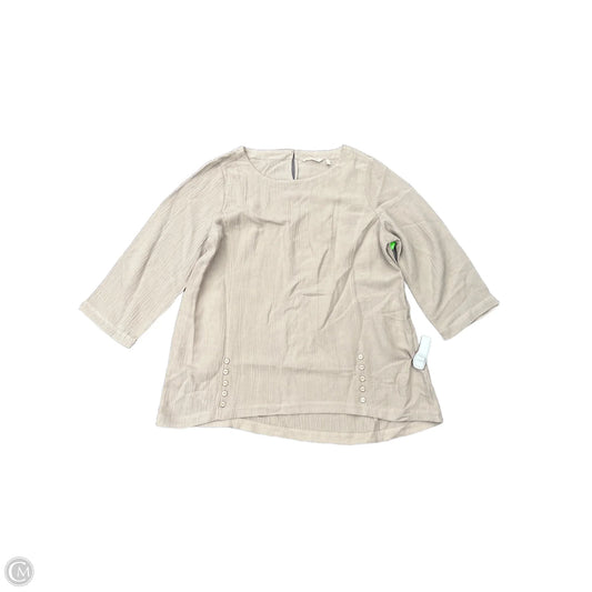 Top 3/4 Sleeve Basic By Soft Surroundings In Tan, Size: Xl