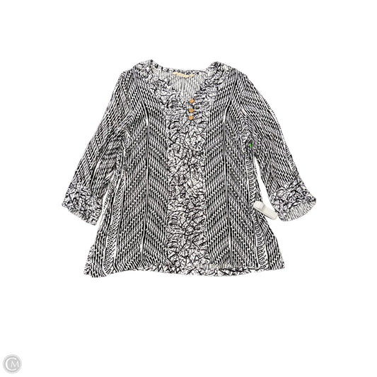Top 3/4 Sleeve By Soft Surroundings In Black & White, Size: Xl