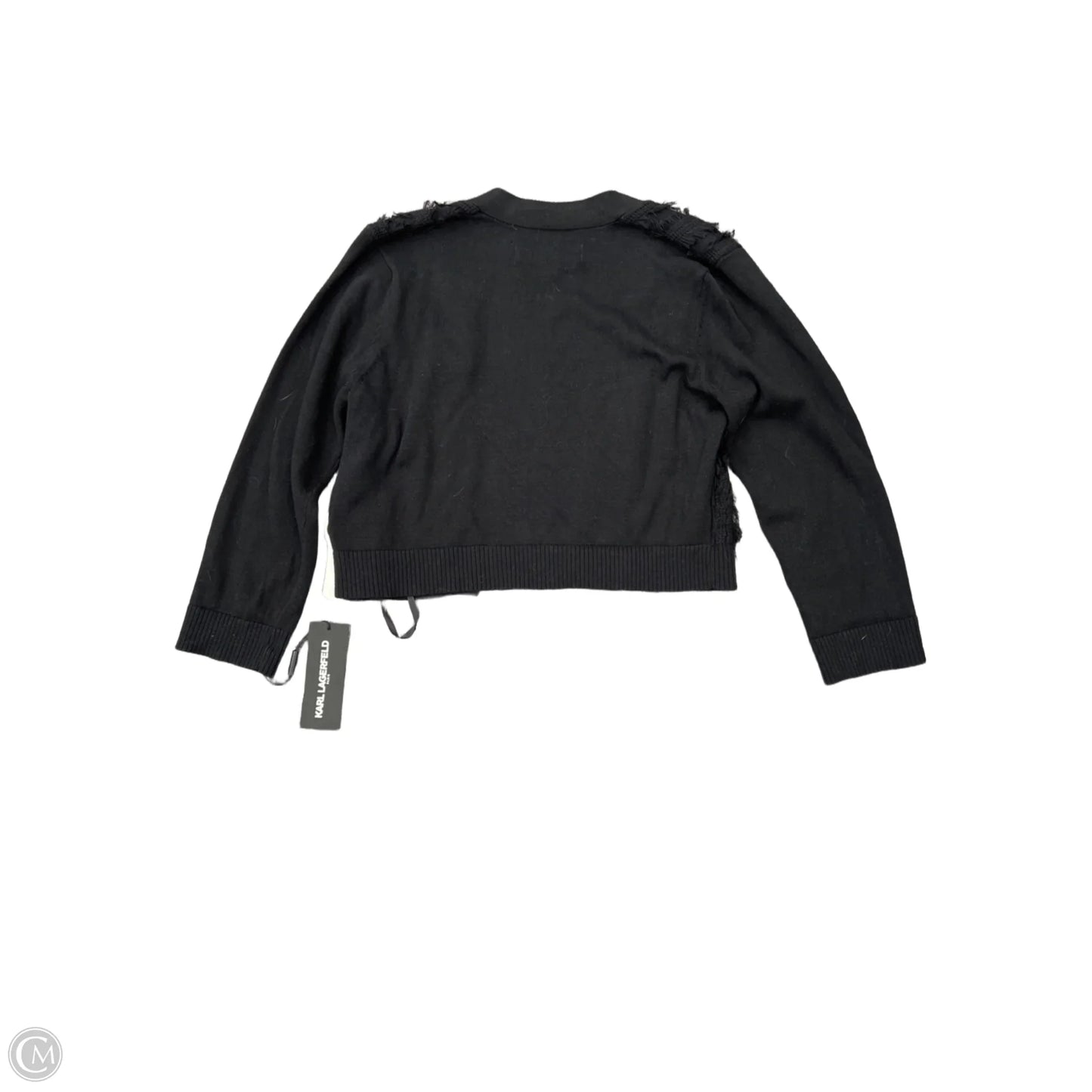 Sweater Cardigan Designer By Karl Lagerfeld In Beige, Size: M