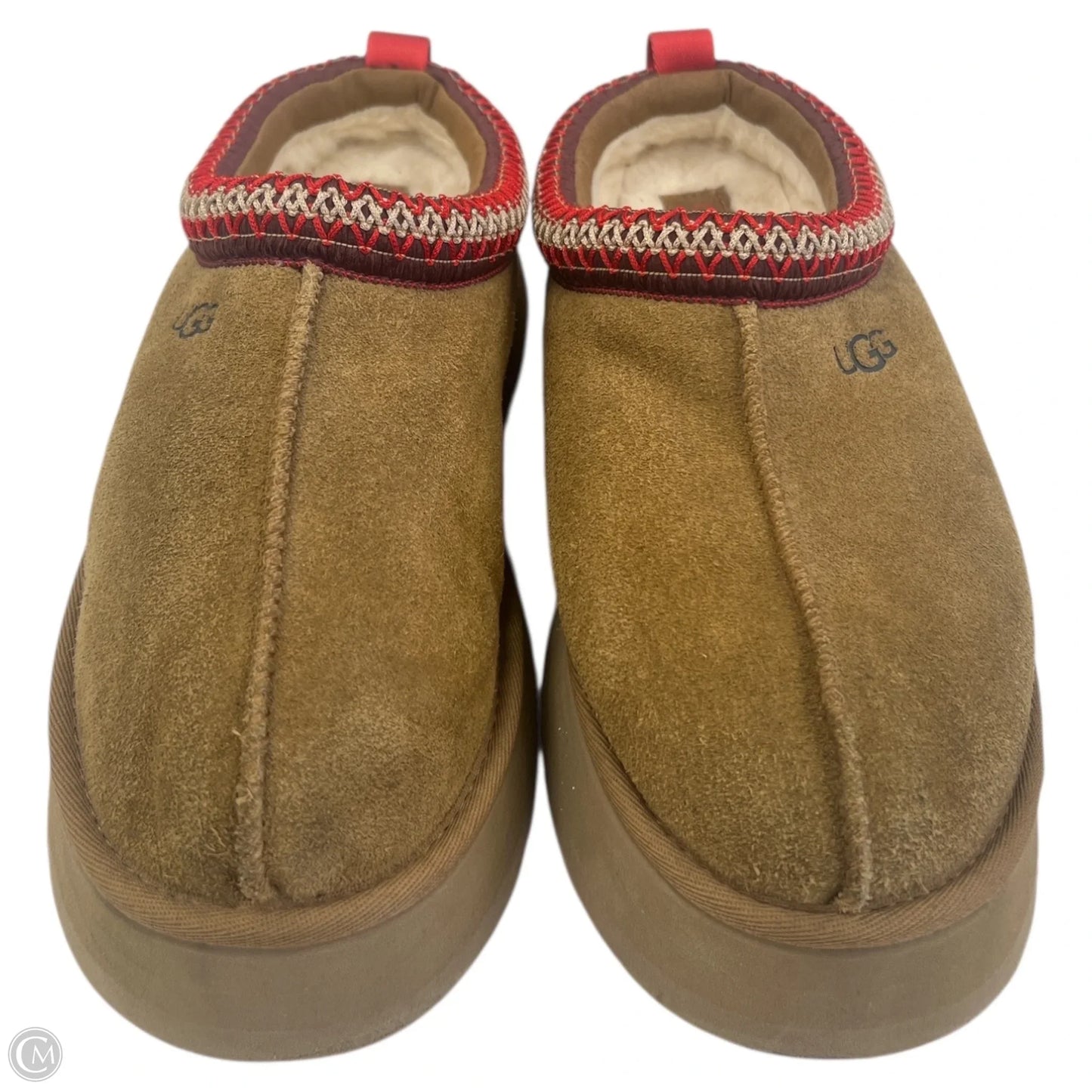 Slippers Designer By Ugg In Brown, Size: 10