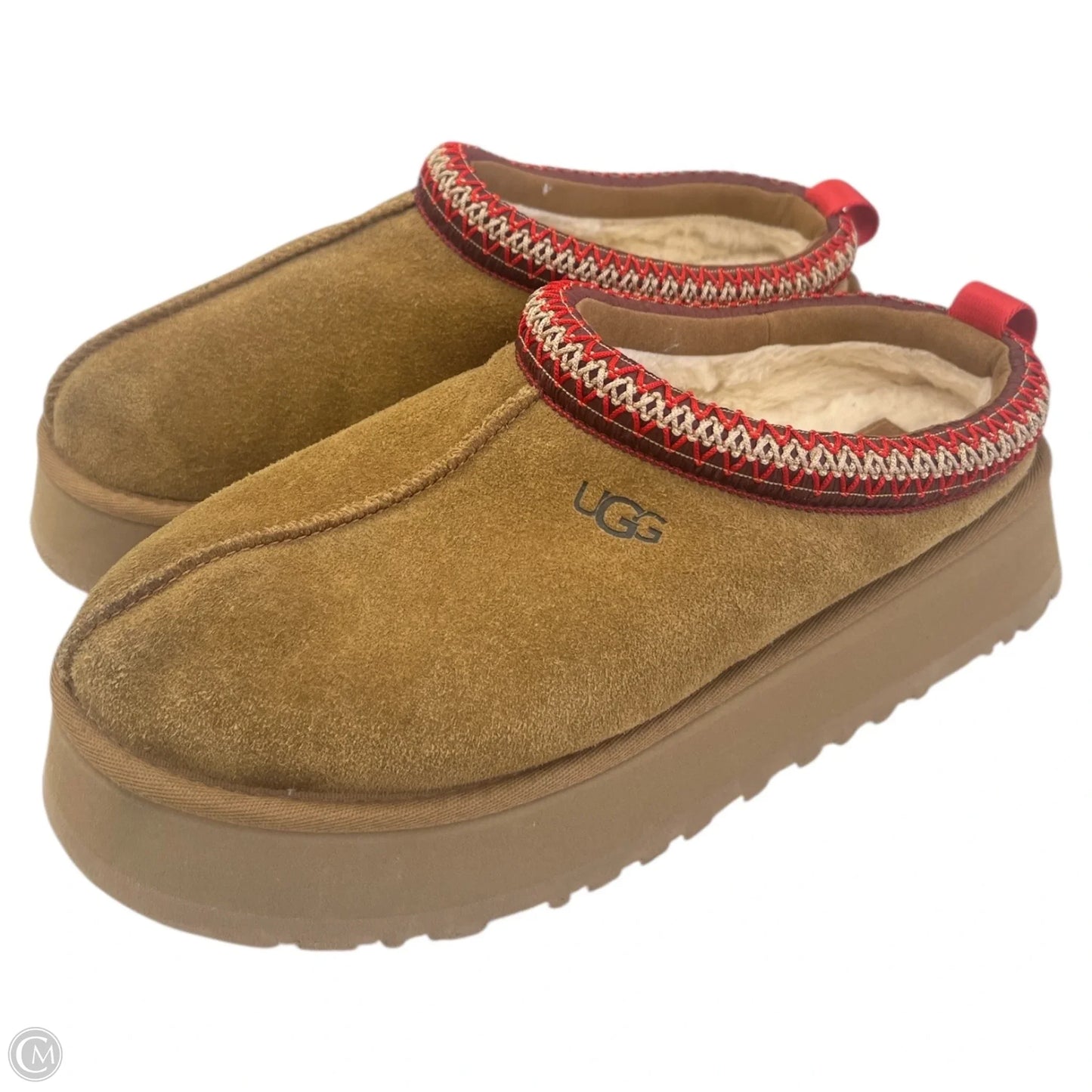 Slippers Designer By Ugg In Brown, Size: 10