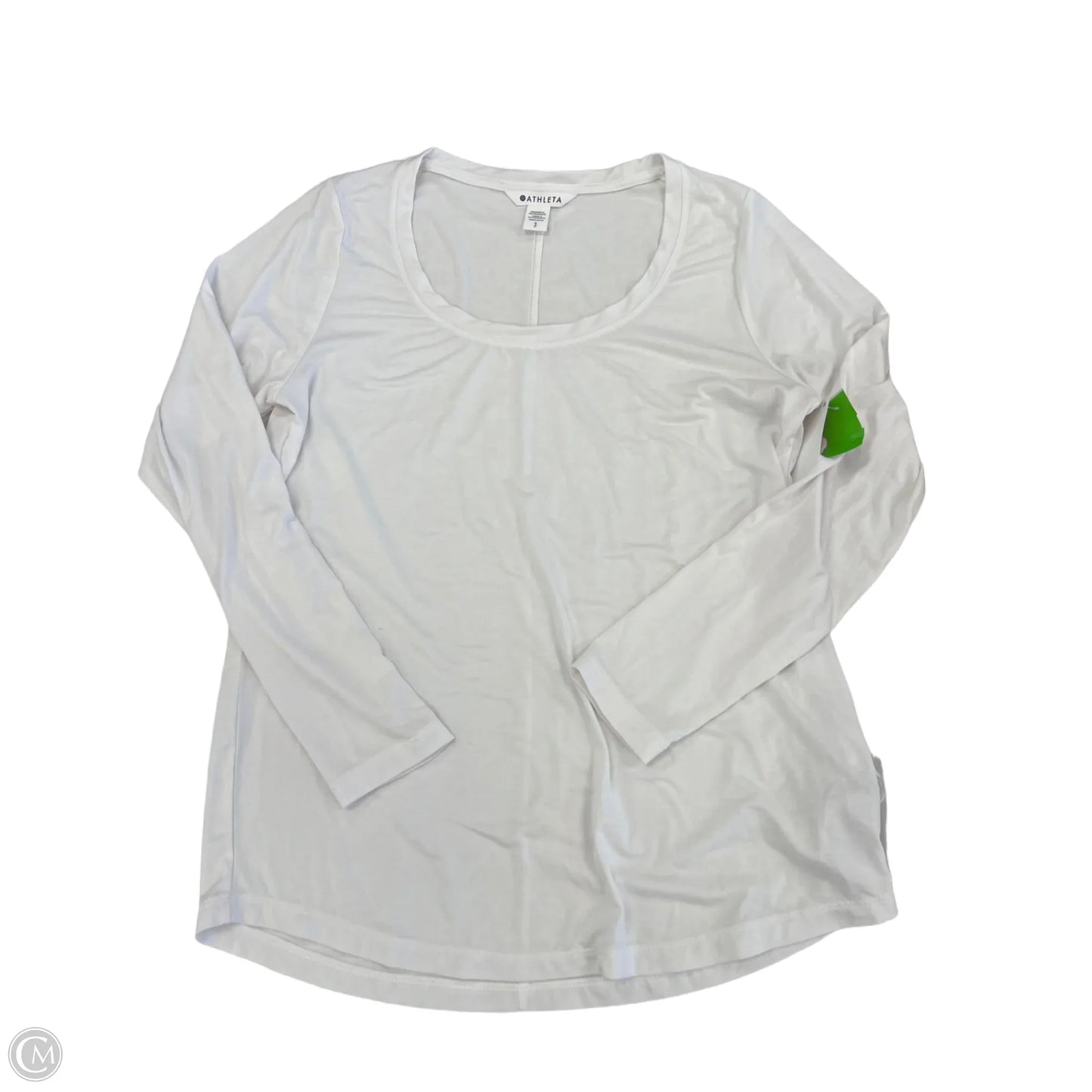 Athletic Top Long Sleeve Crewneck By Athleta In White, Size: S