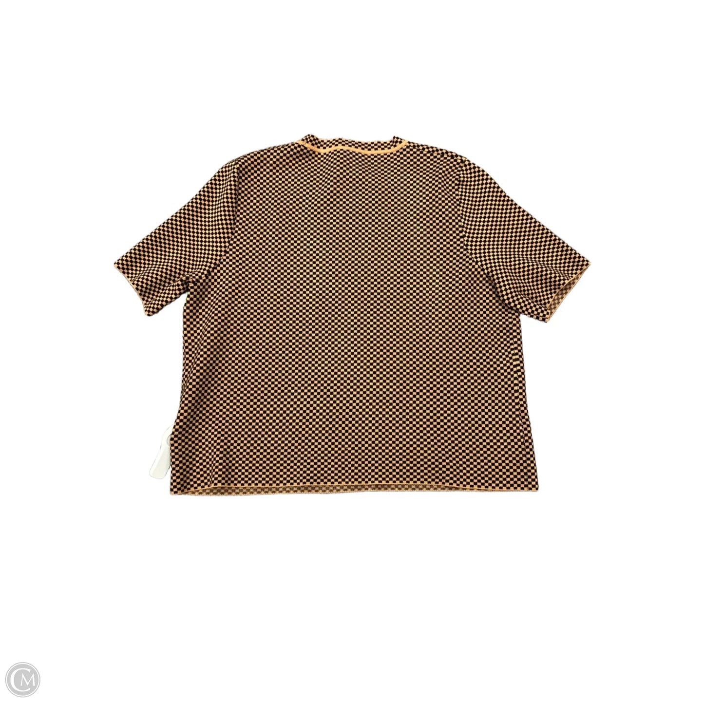Sweater Short Sleeve By Adrianna Papell In Checkered Pattern, Size: Xl