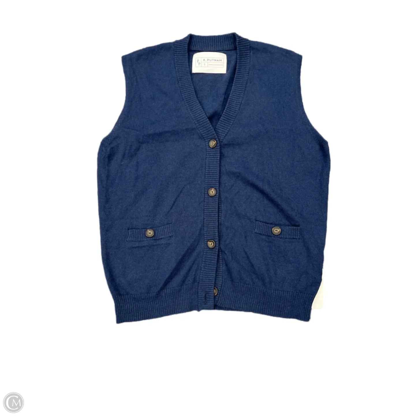 Vest Sweater By Cma In Blue, Size: S